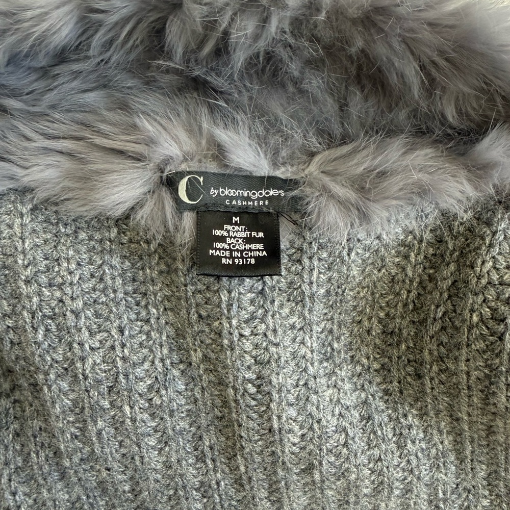 Grey Rabbit Fur Vest - Picture 2 of 3